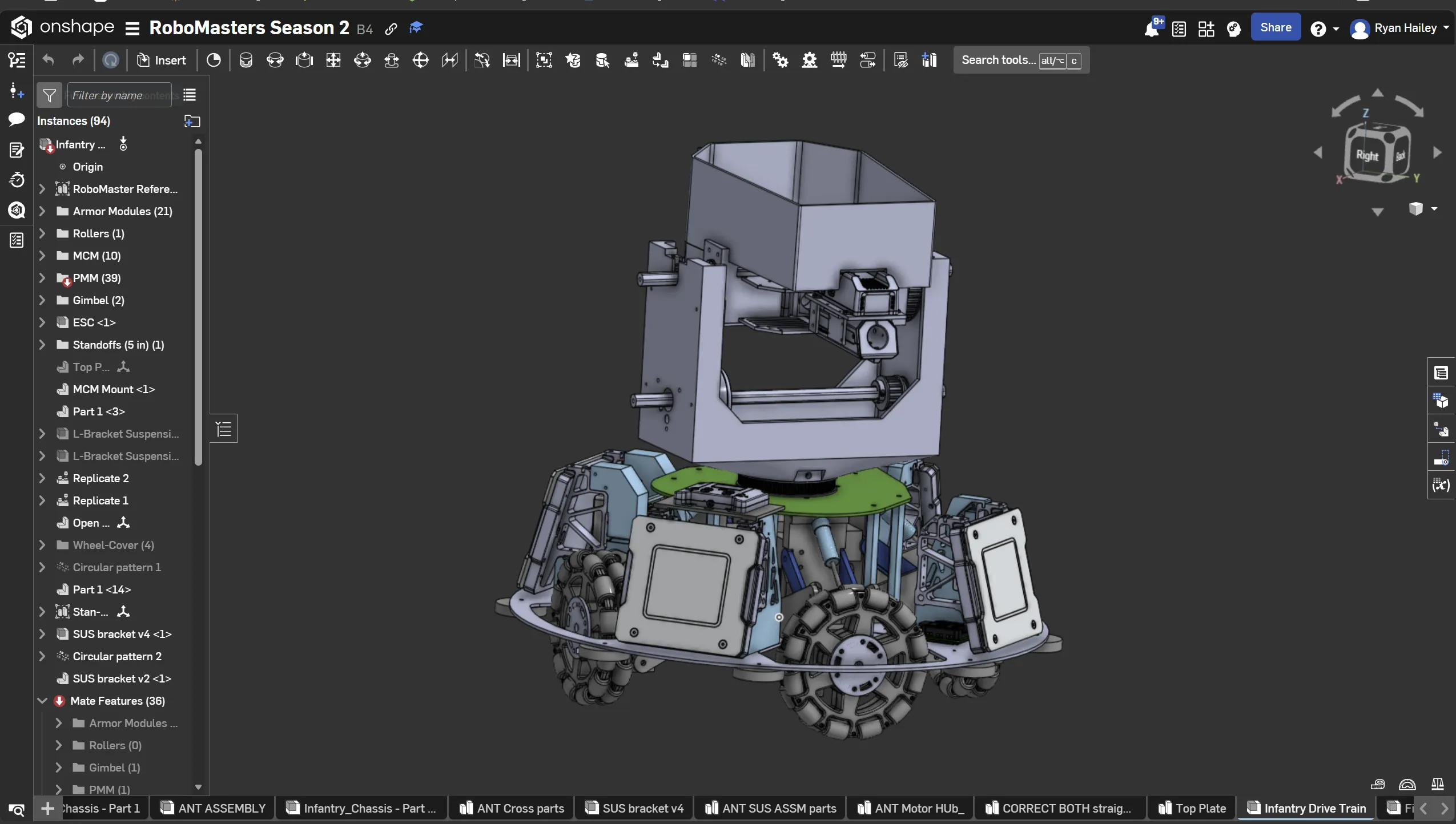 Onshape full robot assembly for RoboMasters Season 2